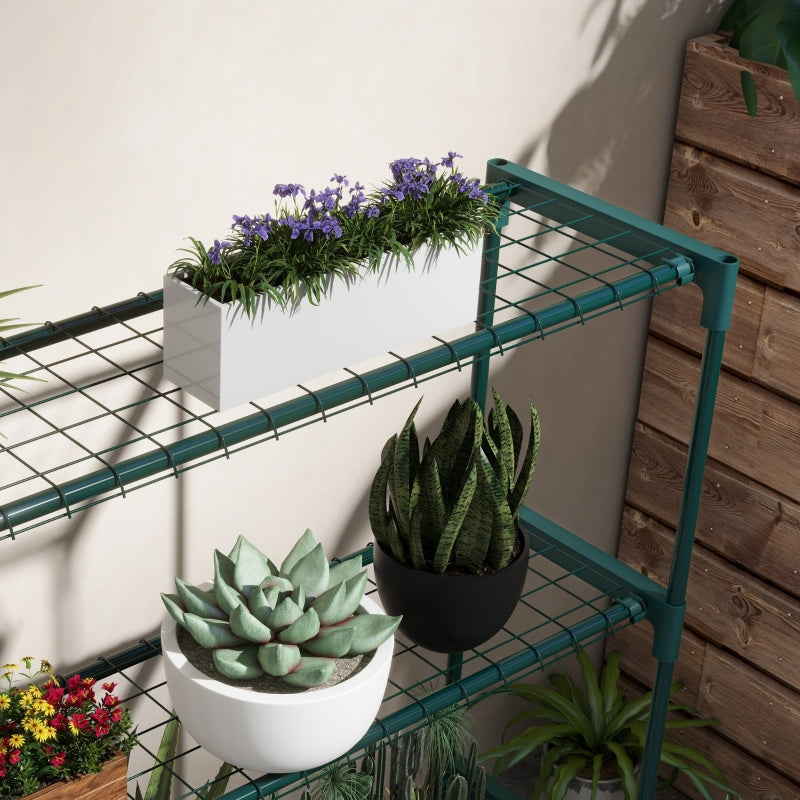 Black Four-Tier Steel Plant Shelf