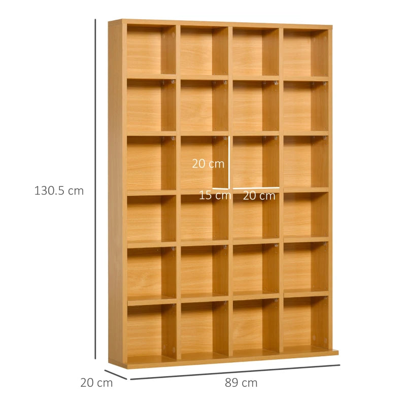 Adjustable CD Storage Unit - Beech Wood Finish, 89 x 130.5 cm, Perfect for Organizing Your Music Collection