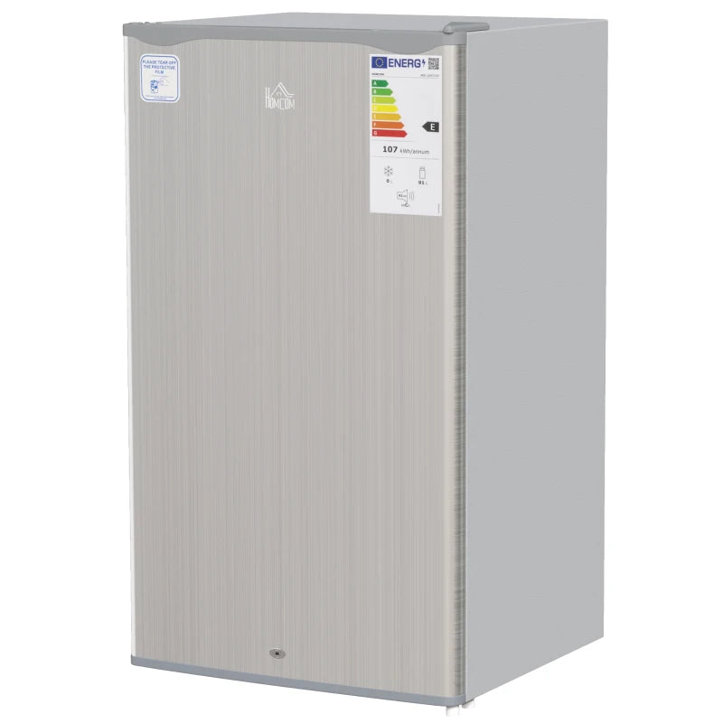 91L Freestanding Under-Counter Fridge with Lock in Grey for Home and Office