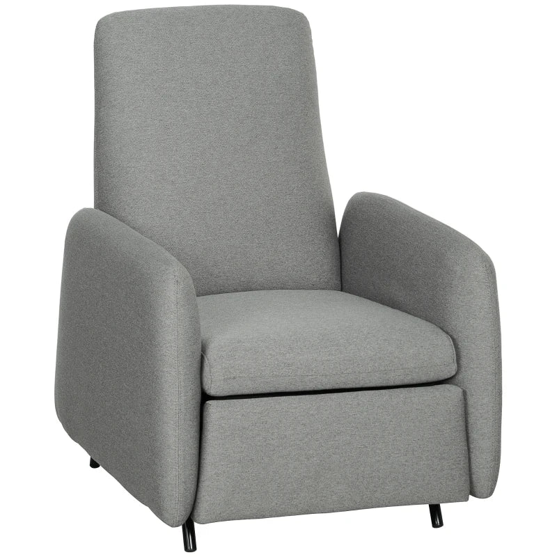 High Back Recliner Armchair with Adjustable Leg Rest and Pocket Spring Seat for Living Room and Bedroom, Grey