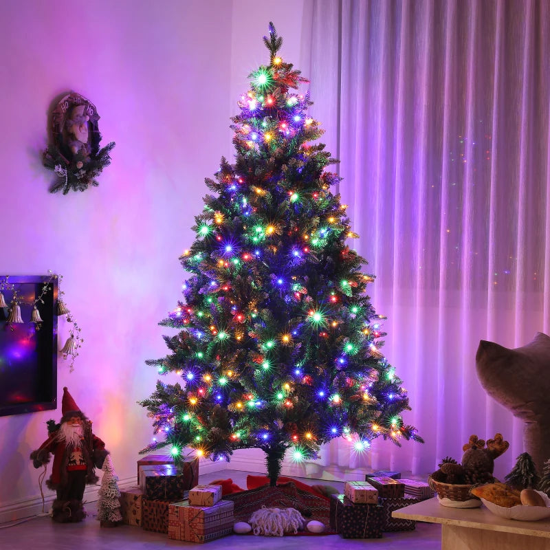 6ft Pre-Lit LED Artificial Christmas Tree with Base - Perfect Holiday Decoration for Home & Office