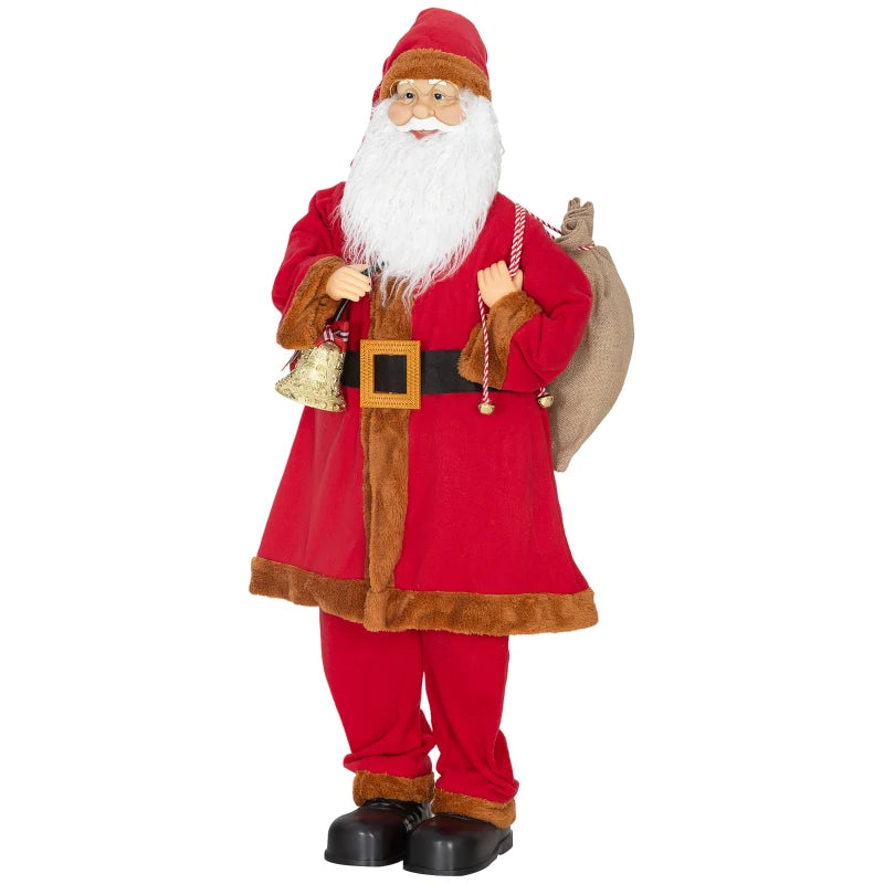 Singing and Dancing Santa Claus with Bell & Sack - Festive Holiday Decor for Christmas Cheer