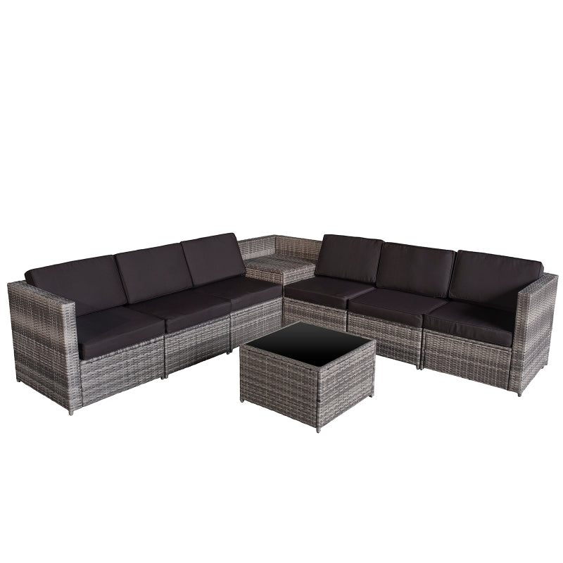 6-Seater Rattan Corner Sofa Set Set With Cushions