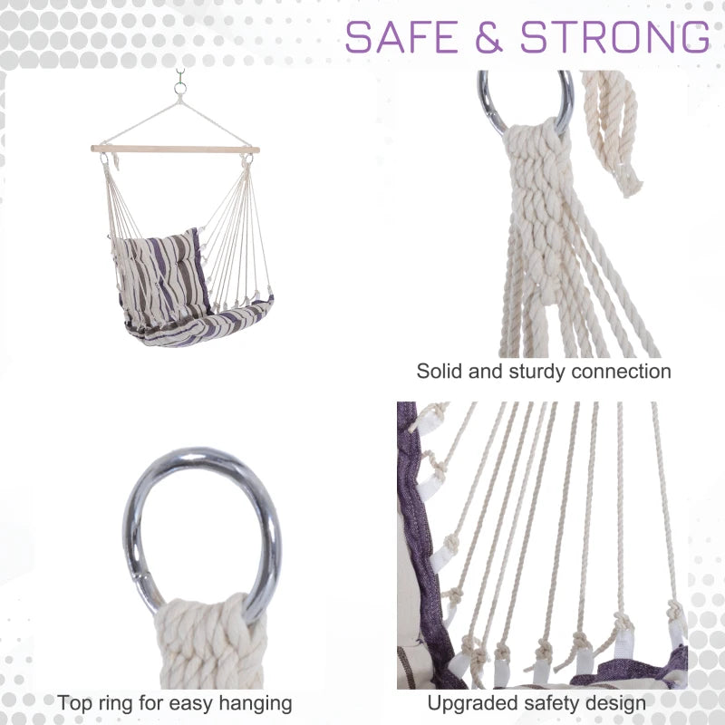 Brown Hanging Rope Garden Hammock Chair