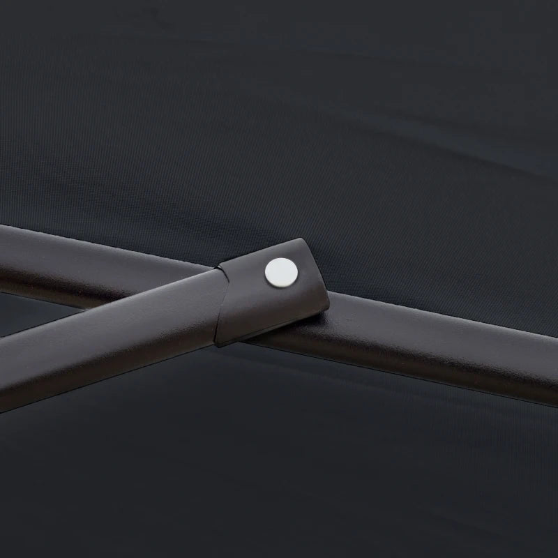 Black 2.7m Cantilever Garden Banana Parasol with Crank Handle