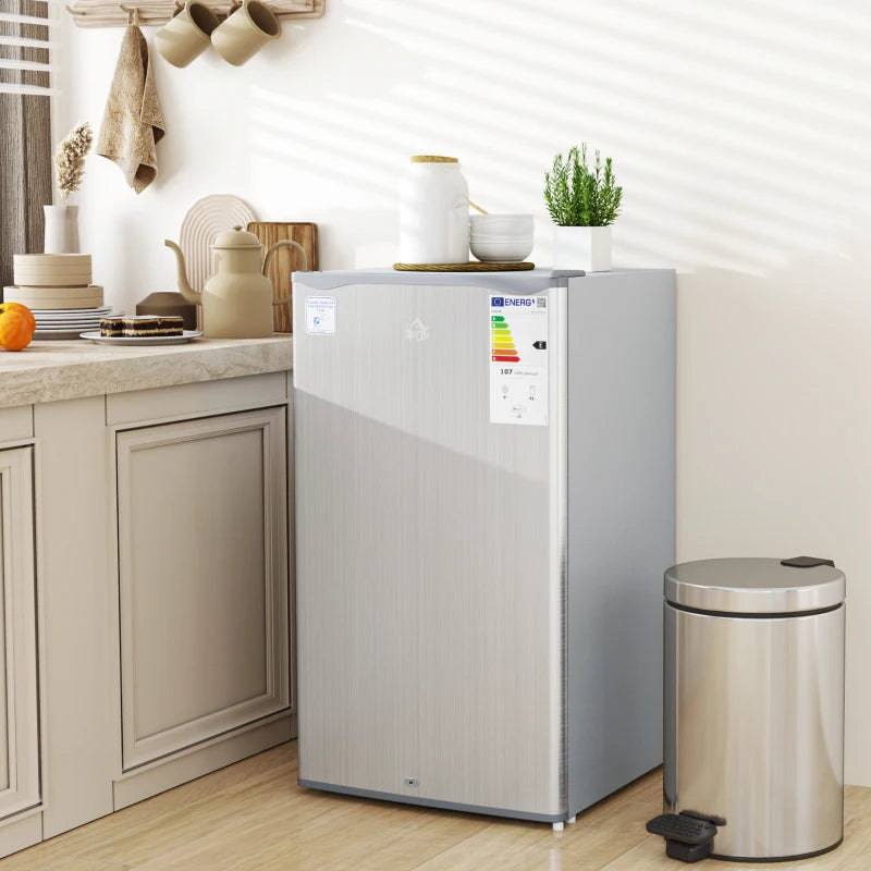 91L Freestanding Under-Counter Fridge with Lock in Grey for Home and Office