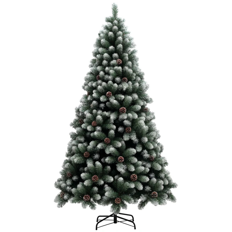 7ft Snow-Dipped Artificial Pine Christmas Tree - Realistic Holiday Decor for Festive Home Decoration