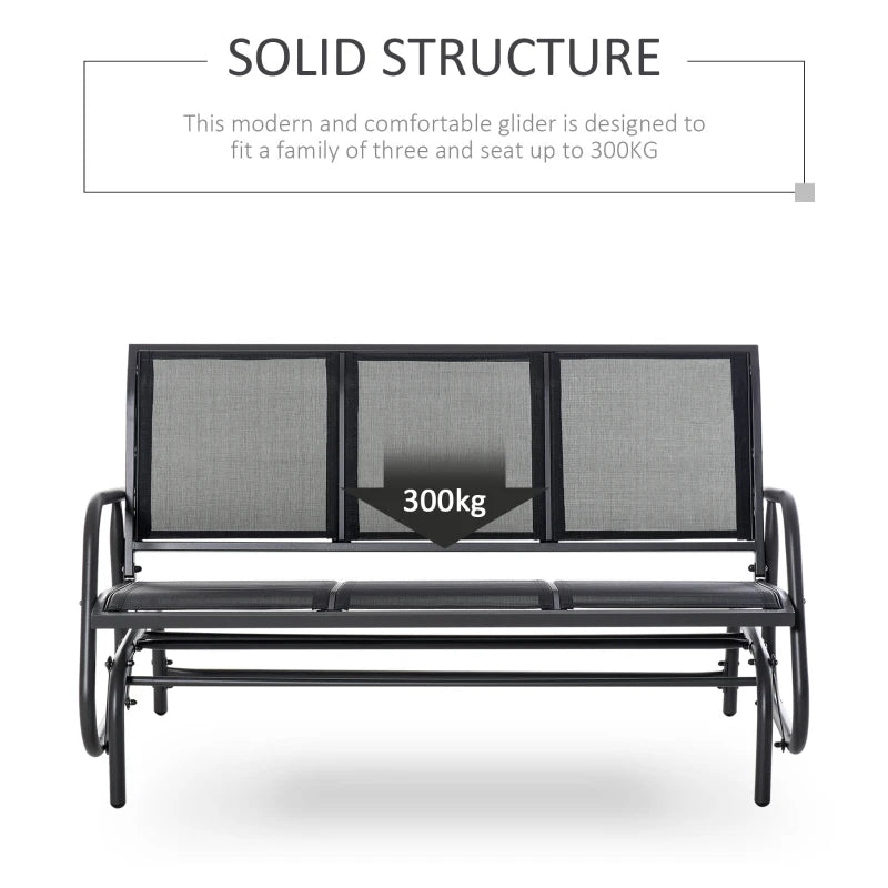 3-Seat Metal Glider Rocking Chair - Garden Patio Furniture