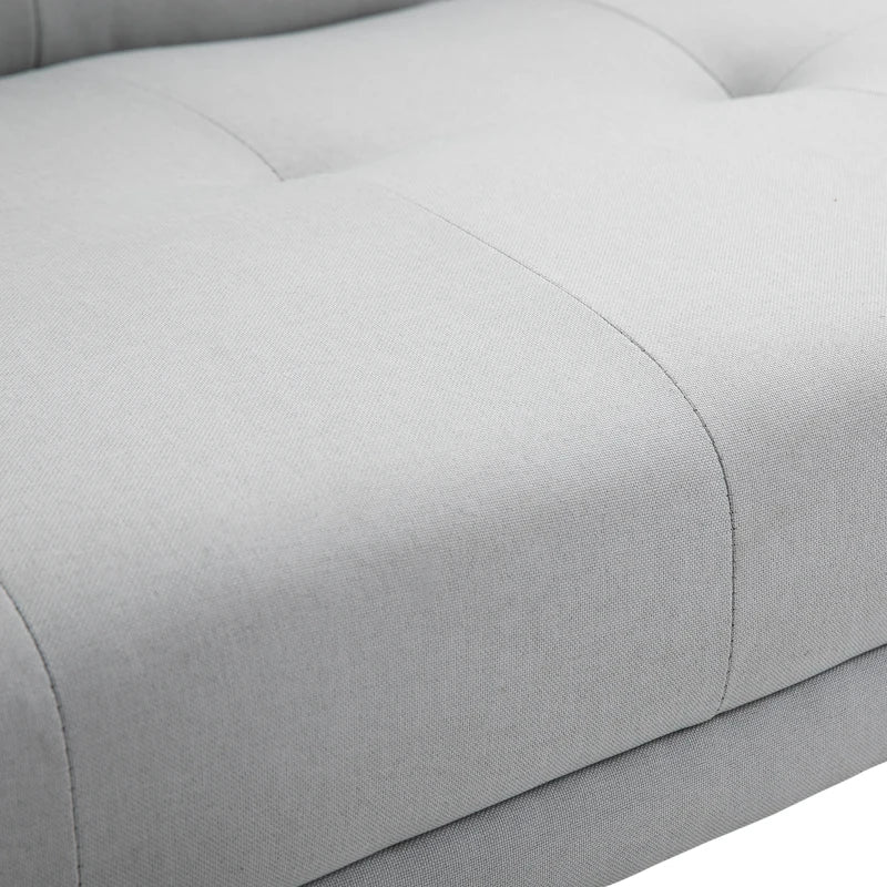 Convertible Fabric Sofa Bed with Cup Holders - Stylish Futon Settee for Living Room and Bedroom, Grey