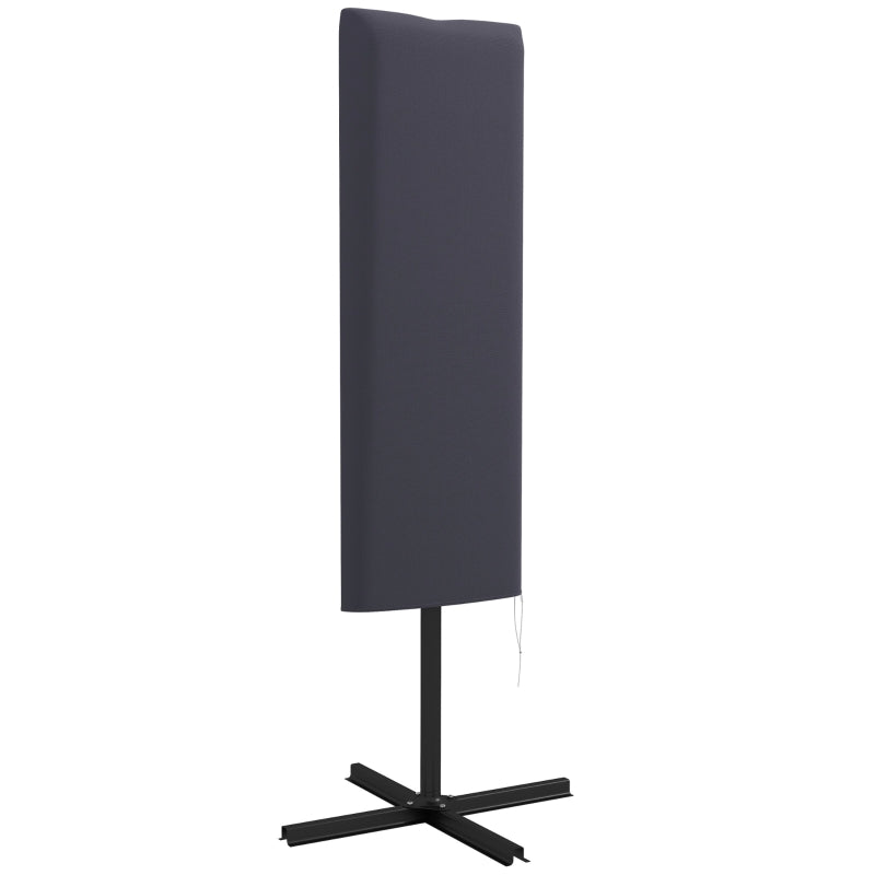 Dark Grey Outdoor Cantilever Umbrella Cover with Rod and Zipper