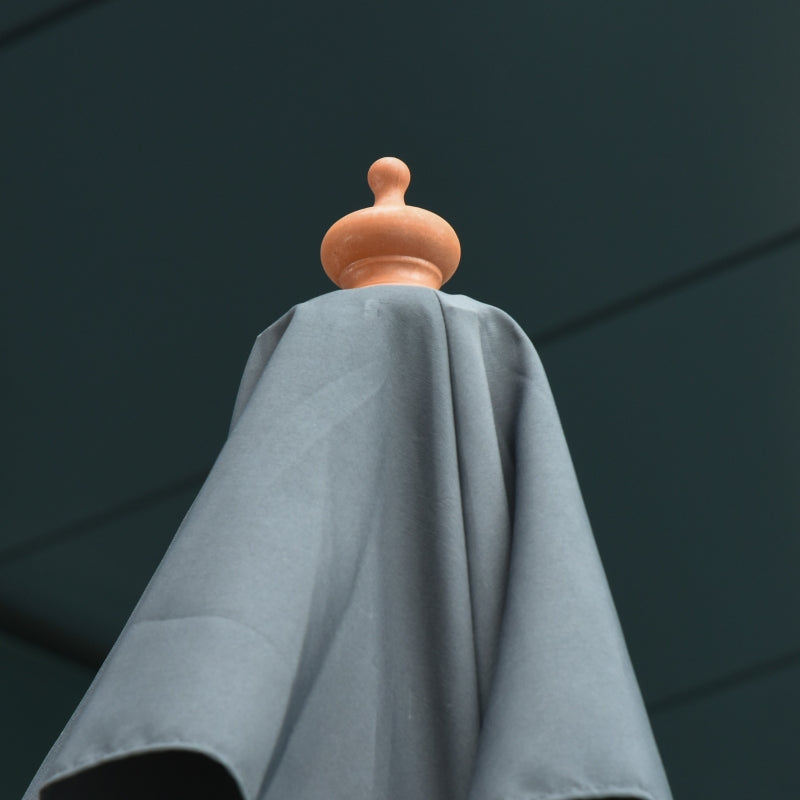 Dark Grey 3x3m Double Tier Patio Garden Umbrella Canopy