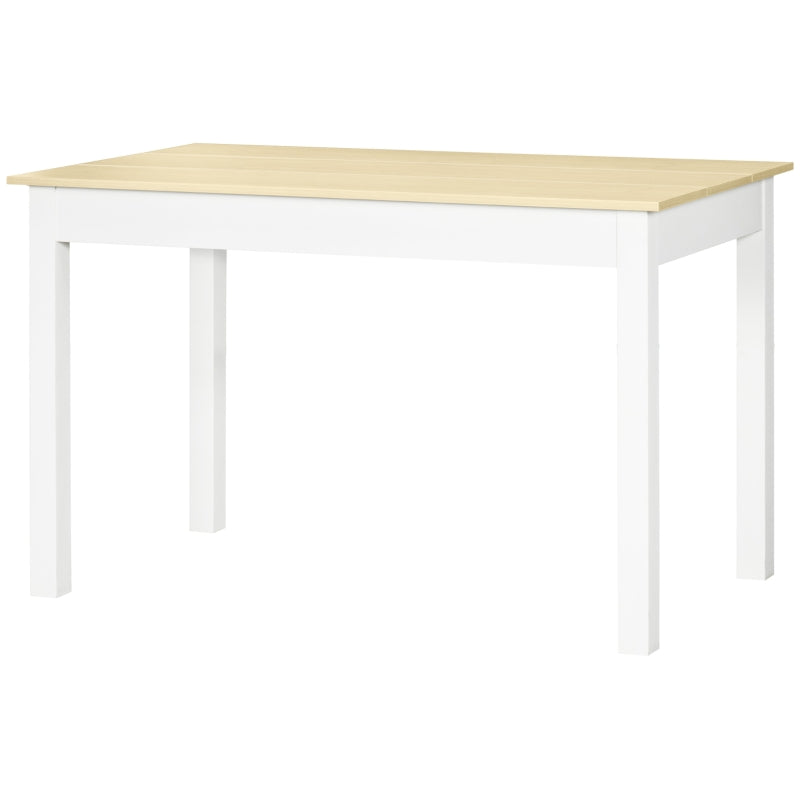 Modern Oak Dining Table for 4-6, Wood Effect Top, Sturdy Thick Legs, 120x70x75cm, Ideal for Kitchen & Living Room