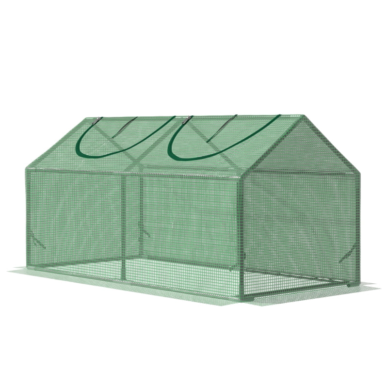 Green Outdoor Plant Grow House with Observation Windows, 120 x 60 x 60 cm