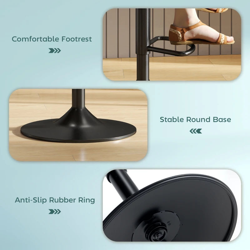 Set of 2 Stylish Blue Linen-Look Bar Stools - Modern Design for Kitchen & Dining - Comfortable Seating