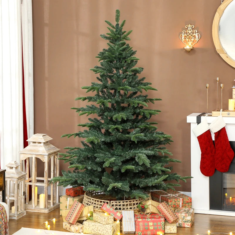 6ft Realistic Green Artificial Christmas Tree - Easy Assembly, Lifelike Branches for Holiday Decor