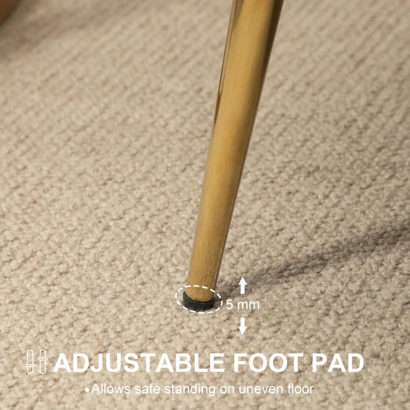 Modern Velvet Loveseat Sofa with Petal Backrest and Gold Legs for Living Room and Bedroom, Cream Colour