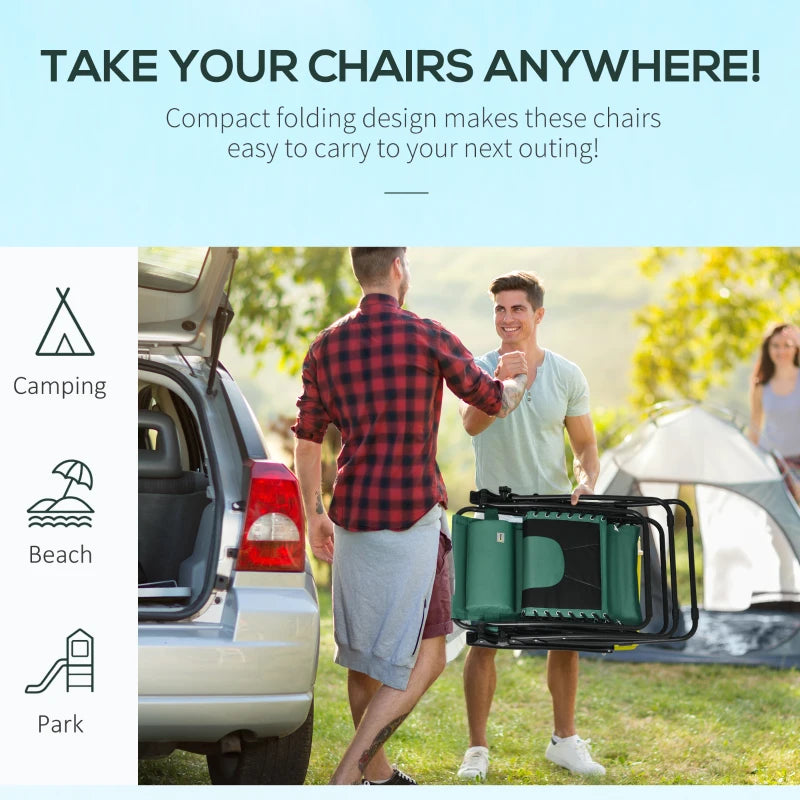 Zero Gravity Lounger Chair - Folding Reclining Patio Chair with Padded Seat, Cup Holder, Soft Cushion and Headrest - Green - Ideal for Poolside and Camping