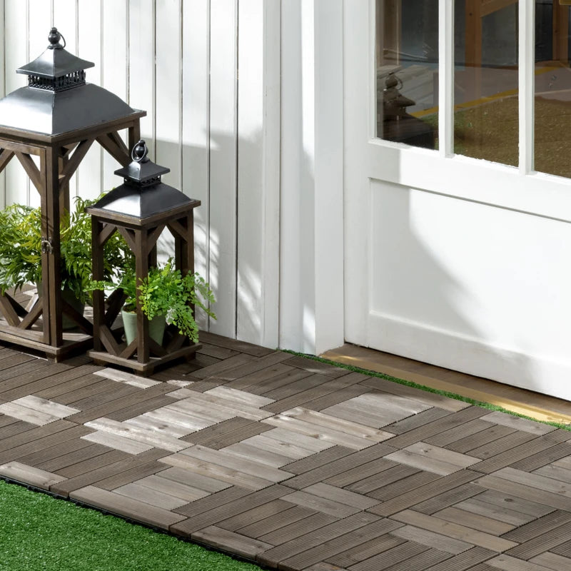 Interlocking Charcoal Grey Decking Tiles (27 Tiles)