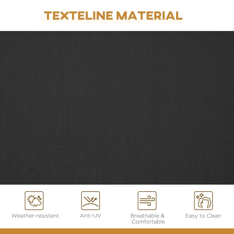 Black 3-Seater Garden Swing Chair with Canopy