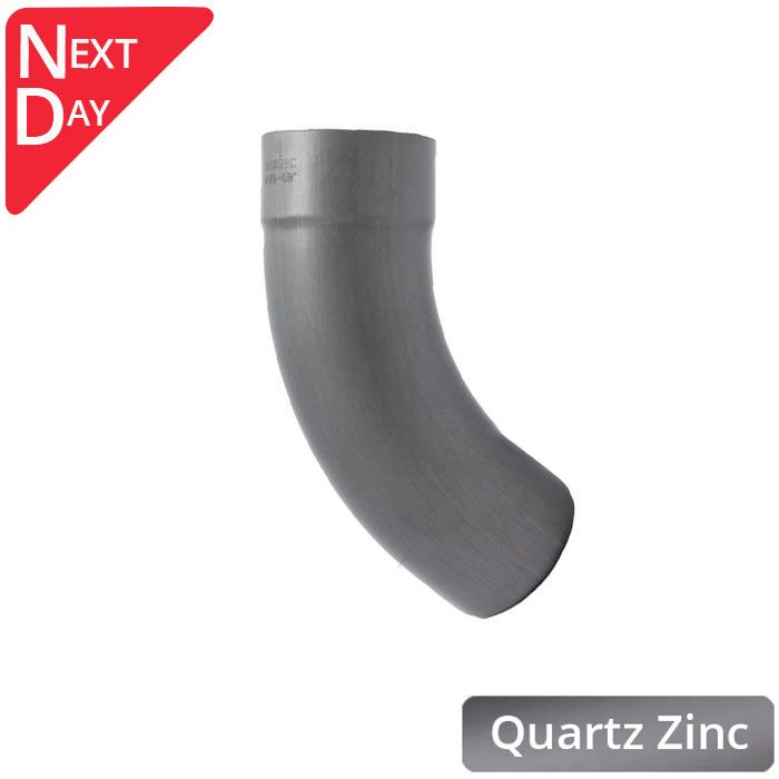 80mm Quartz Zinc Downpipe 70 Degree Bend