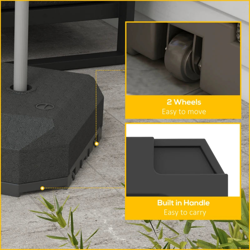 Black Cantilever Umbrella Base with Wheels