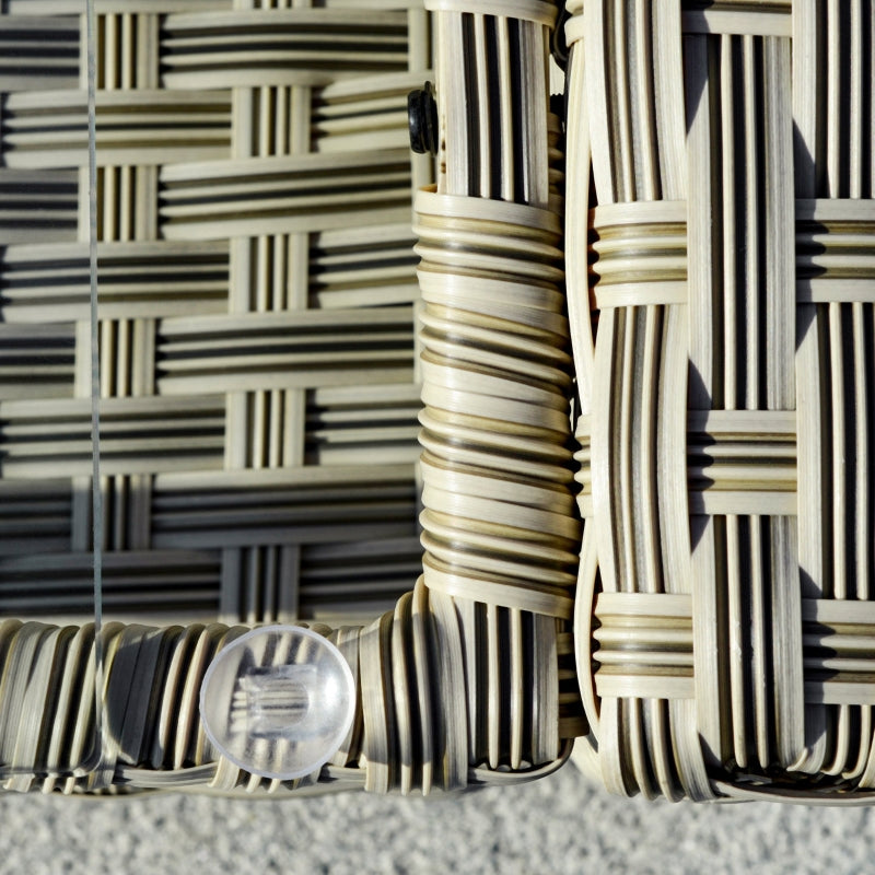 4 Piece Brown Rattan Sofa Set - 3 Seater Sofa and 2 Chairs + Coffee Table