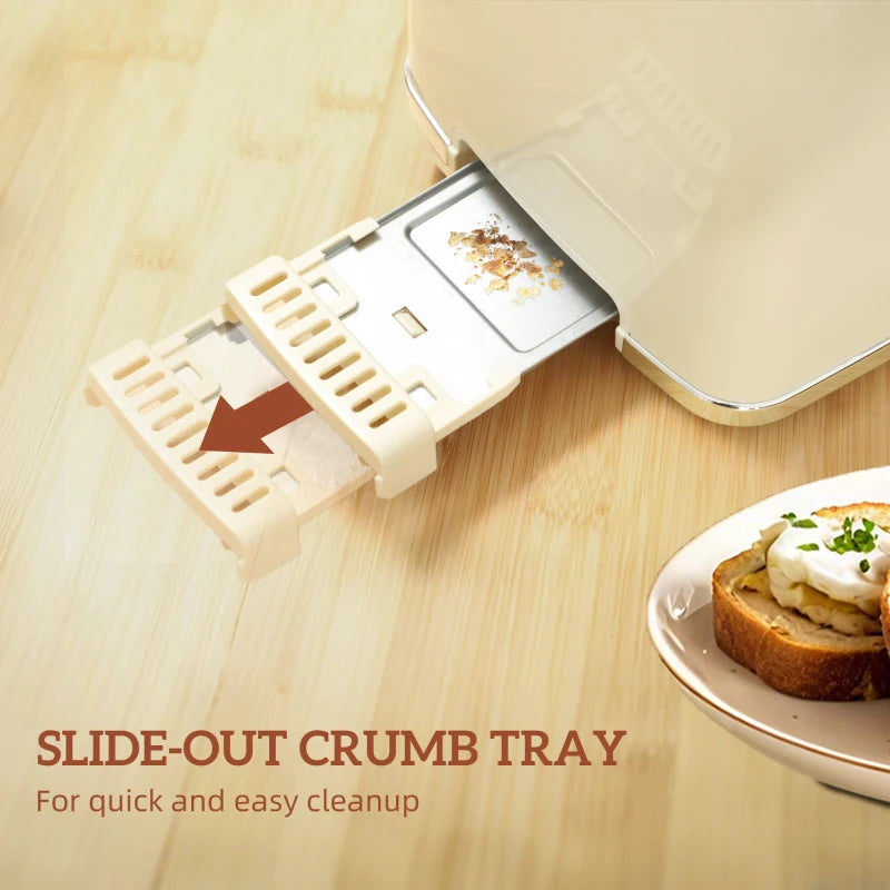 Premium Cream Touch Screen Kettle and Toaster Set - Stylish Kitchen Appliances for Modern Homes