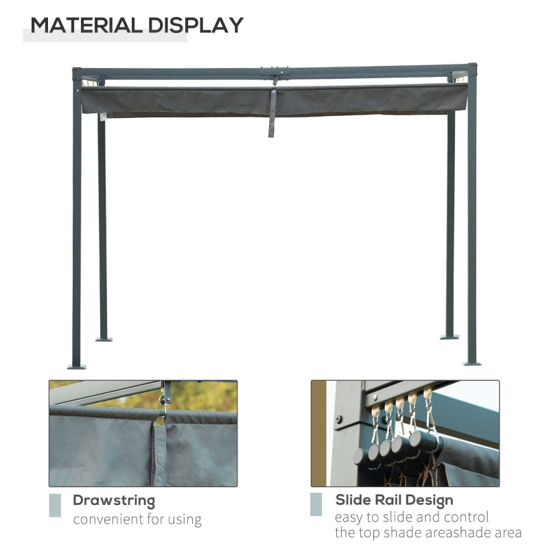3m x 2m Grey Metal Pergola