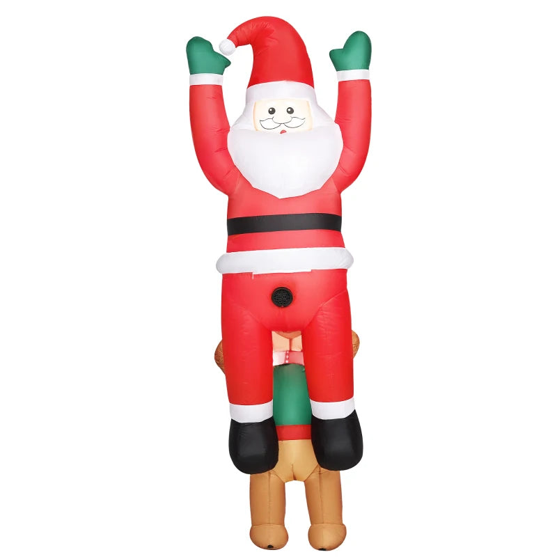 7FT Inflatable Santa with Dog - LED Christmas Decoration for Indoor & Outdoor Holiday Home Decor