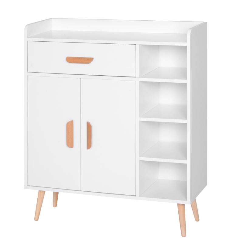 Modern White Sideboard with Storage Drawer - Versatile Side Cabinet for Hallway, Kitchen, Bedroom & Living Room