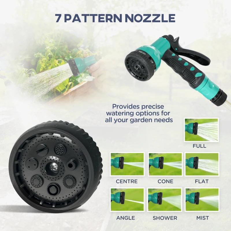 Retractable Wall-Mounted Hose Reel with 7-in-one Spray Nozzle