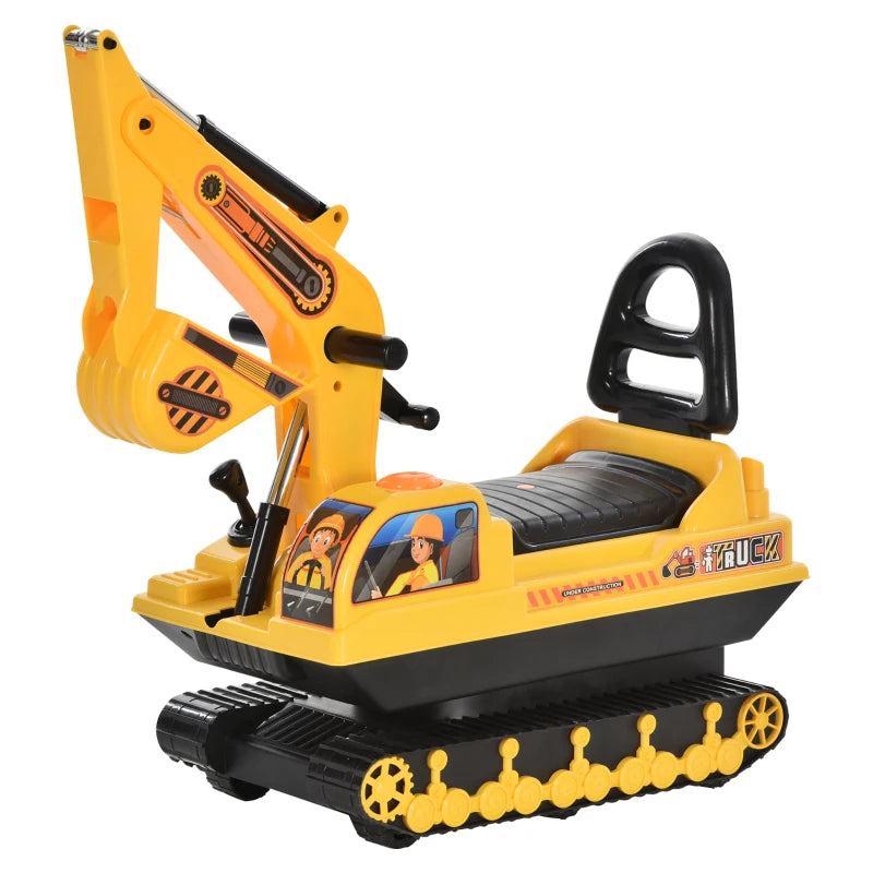 Ride-On Excavator Toy for Kids - Movable Digger Walker Construction Truck for Ages 3+ - Fun Outdoor Play