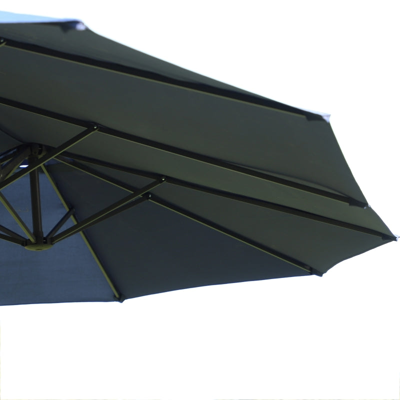 Blue Double-Sided Patio Umbrella - 2.7m Diameter