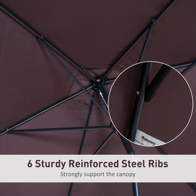 Brown Tilt Crank Patio Umbrella