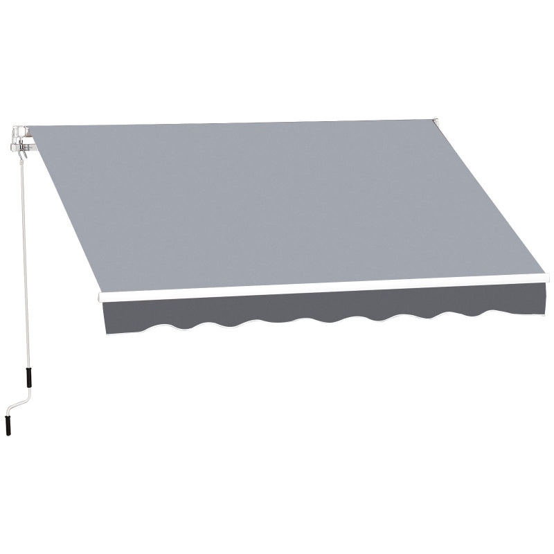 Light Grey 2.5m x 2m Garden Patio Manual Awning Canopy