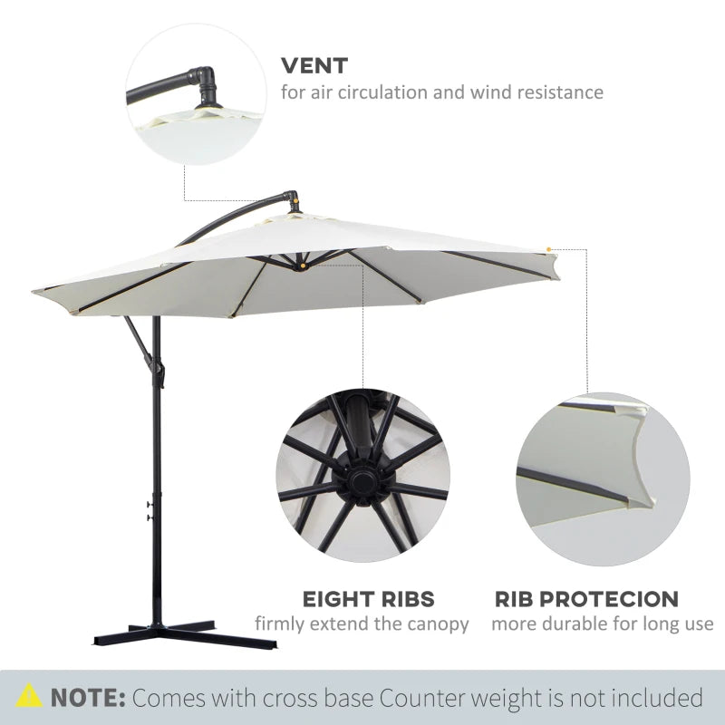 3M Cream White Banana Umbrella Parasol