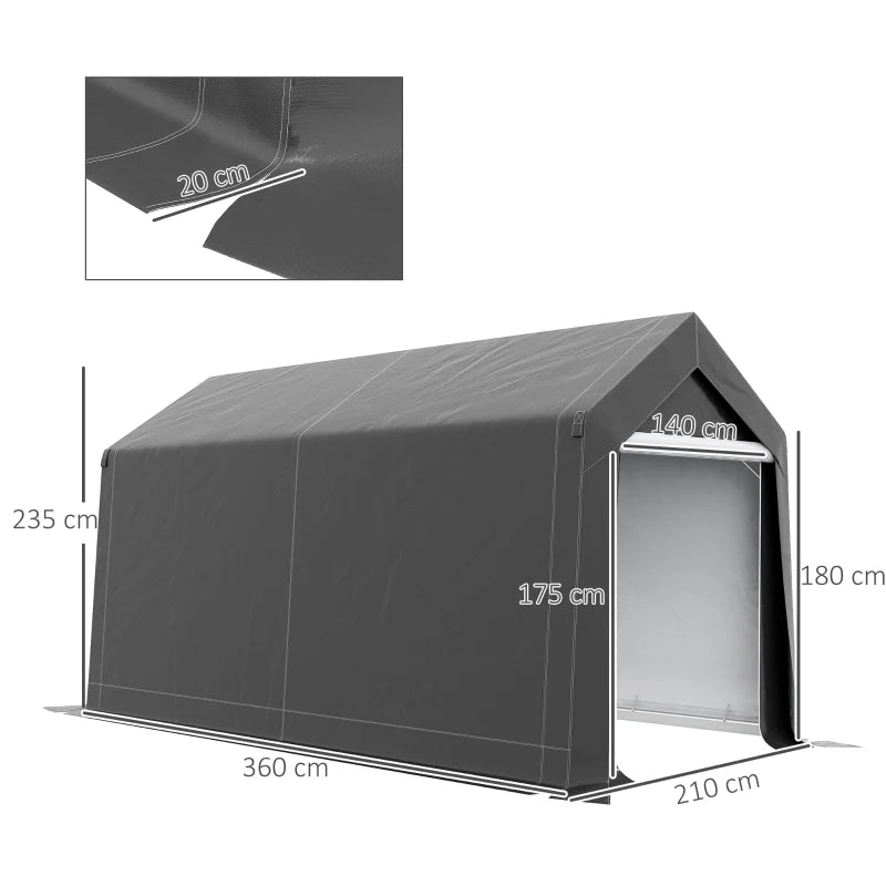Grey Portable Outdoor Shed