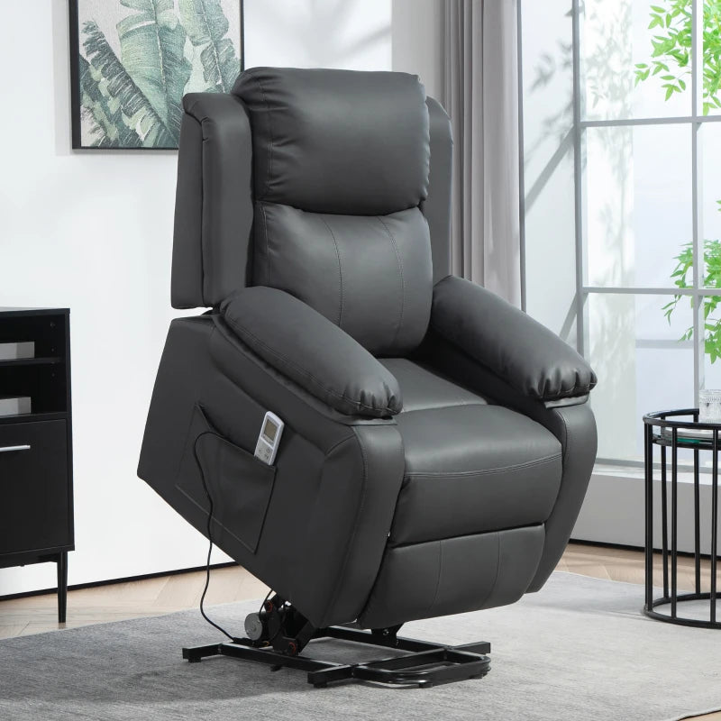 Electric Recliner Chair with Massage and Heat for Elderly, Power Lift Armchair with Remote Control and Extended Footrest