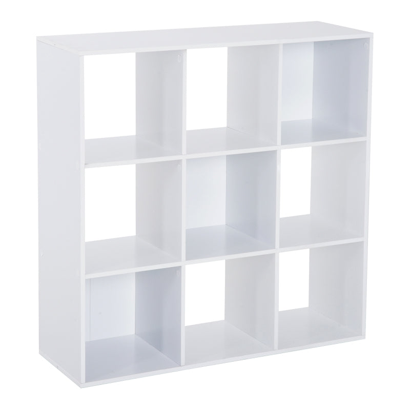 Stylish Nine-Cube Storage Shelf in White - Versatile Organizer for Home, Office, and Kids' Rooms - Perfect for Display and Storage