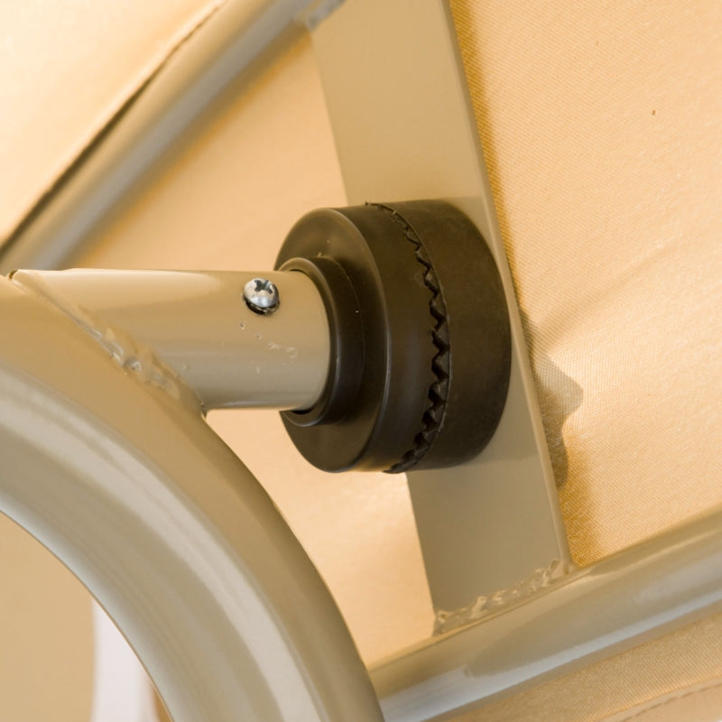 3 Seater Patio Swing Chair with Tilting Canopy, Light Brown