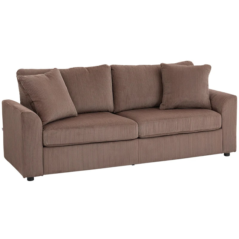 Modern 3-Seater Fabric Sofa with Spring Cushions and Scatter Cushions for Living Room and Home Office