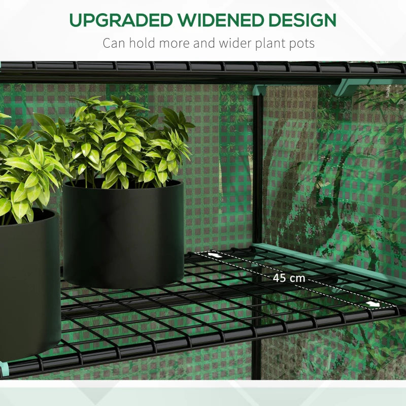 Portable Green 5-Tier Mini Greenhouse with Roll-Up Door, 193H x 90W x 49Dcm