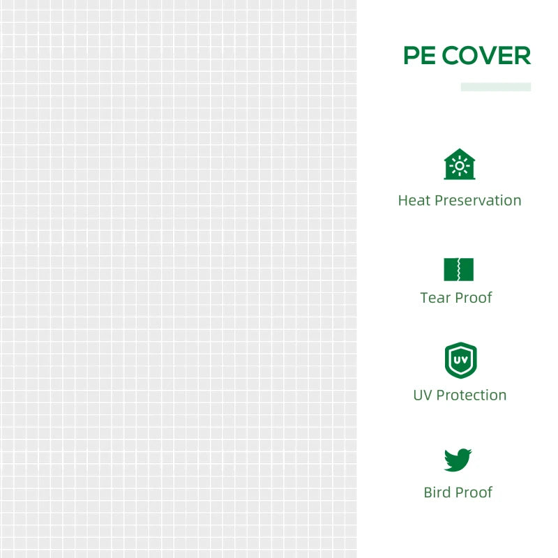 Portable White Mini Greenhouse for Plants - 120 x 45 x 70cm