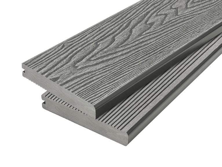 4m Solid Woodgrain Effect Bullnose Composite Decking Board
