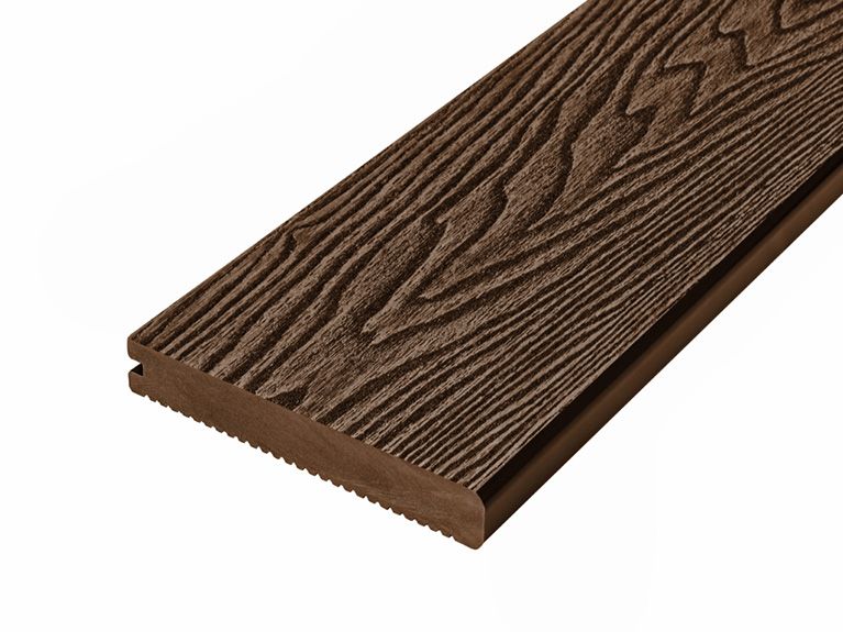4m Solid Woodgrain Effect Bullnose Composite Decking Board