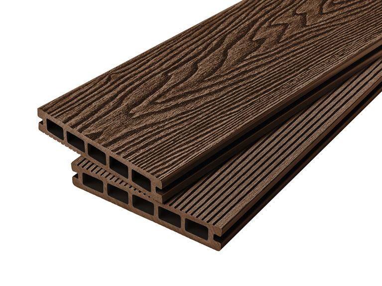 4m Woodgrain Effect Reversible Composite Decking Board