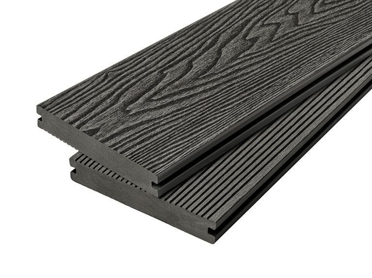 4m Solid Woodgrain Effect Reversible Composite Decking Board