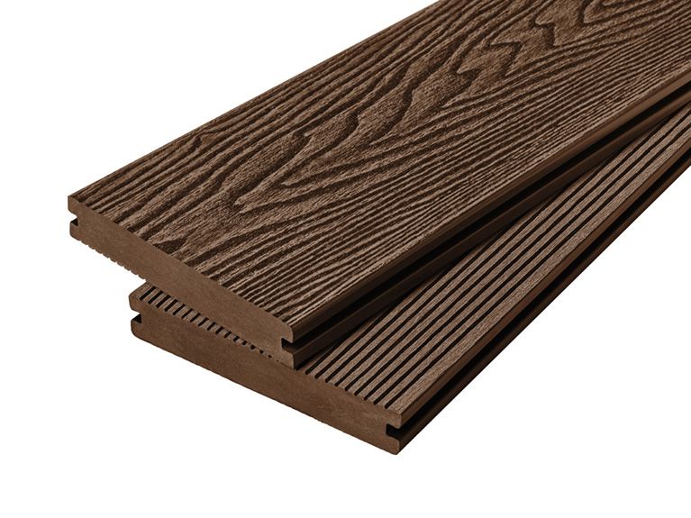 4m Solid Woodgrain Effect Reversible Composite Decking Board