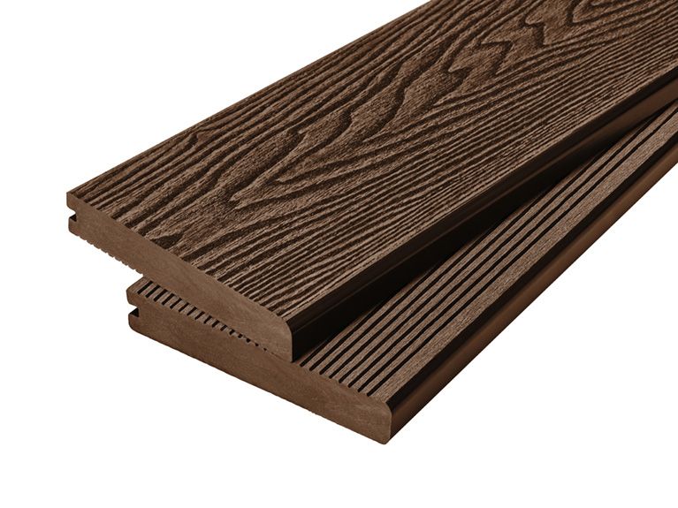 4m Solid Woodgrain Effect Bullnose Composite Decking Board