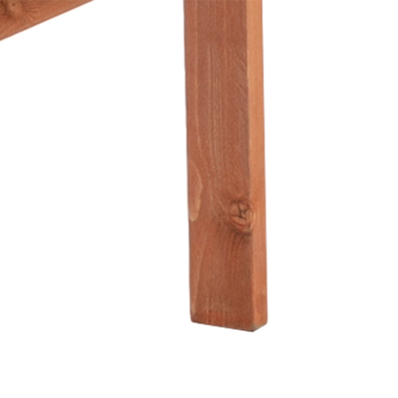 2-Seater Wooden Bench with Built-in Table - Natural Wood